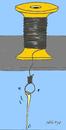 Cartoon: needle (small) by yasar kemal turan tagged fine,yarn,execution,reel,needle