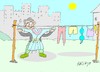 Cartoon: new love-Titanic (small) by yasar kemal turan tagged new,love,titanic,washing,clothing,dress