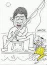 Cartoon: fish surprise (small) by yasar kemal turan tagged obama,osama,bin,laden,fish,hunt,surprise
