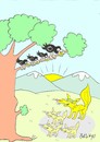 Cartoon: offspring-education (small) by yasar kemal turan tagged offspring,crow,fox,cheese,education