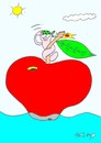 Cartoon: pirate (small) by yasar kemal turan tagged pirate,apple,worm,sea,ship