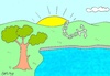 Cartoon: port (small) by yasar kemal turan tagged port,sun,anchor,love