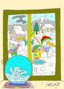 Cartoon: real dream (small) by yasar kemal turan tagged real,dream,snowman,christmas,love,children,lantern