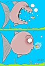 Cartoon: seriousness (small) by yasar kemal turan tagged seriousness,fish,life