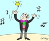 Cartoon: small soloists (small) by yasar kemal turan tagged small,soloists,music,chief
