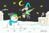 Cartoon: suddenly (small) by yasar kemal turan tagged suddenly,snowman,witch,broom,love