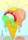 Cartoon: sunrise (small) by yasar kemal turan tagged sunrise,ice,cream,sun