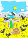 Cartoon: surprise friends (small) by yasar kemal turan tagged surprise friends crow railing birthday love
