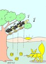 Cartoon: triple soloist (small) by yasar kemal turan tagged triple soloist crow fox cheese