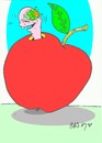 Cartoon: two friends (small) by yasar kemal turan tagged friends apple worm foundedapple love friendship