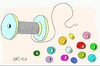 Cartoon: yarn (small) by yasar kemal turan tagged yarn,reel,bead,love