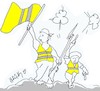 Cartoon: yellow vest (small) by yasar kemal turan tagged yellow,vest