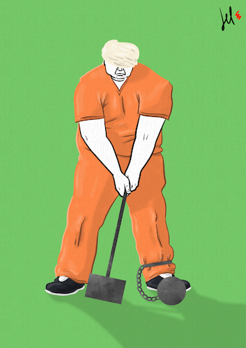 Cartoon: The law suit (medium) by Emanuele Del Rosso tagged impeachment,trump,gop,donaldtrump,usa,golf,inmate,impeachment,trump,gop,donaldtrump,usa,golf,inmate