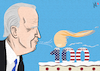 Cartoon: 100 days (small) by Emanuele Del Rosso tagged biden,trump,usa