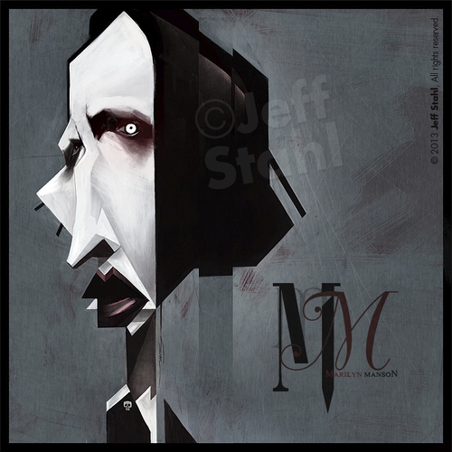 Cartoon: Marilyn Manson by Jeff Stahl (medium) by Jeff Stahl tagged marilyn,manson,goth,gothic,metal,singer,dark,darkart,illustration,caricature,design,digital,painting,jeff,stahl