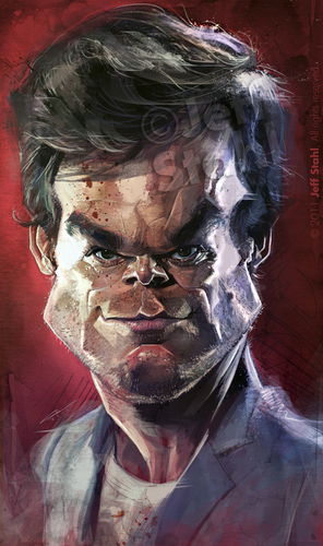 Cartoon: Michael C. Hall (medium) by Jeff Stahl tagged freelance,stahl,jeff,wacom,painting,digital,illustration,caricature,actor,dexter,hall,michael