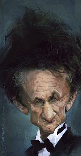 Cartoon: Sean Penn (medium) by Jeff Stahl tagged sean,penn,actor,hollywood,man,oscar,caricatures,caricature,jeff,stahl,illustration,digital,painting