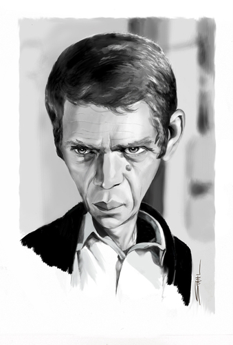 Cartoon: Steve McQueen (medium) by Jeff Stahl tagged steve,mcqueen