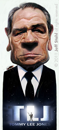 Cartoon: Tommy Lee Jones (medium) by Jeff Stahl tagged black,in,men,jones,lee,tommy