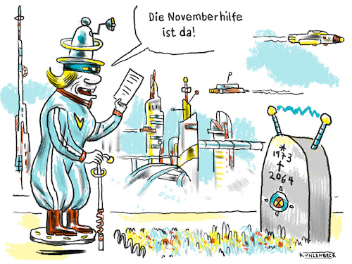 Cartoon: Novemberhilfe (medium) by Thomas Kuhlenbeck tagged corona,virus,novemberhilfe,soforthilfe,überbrückungshilfe,hilfe,wirtschaft,unterstützung,eintreffen,spät,grab,grabstein,zukunft,futuristisch,panne,verzögerung,verzögern,novemberhilfe,soforthilfe,überbrückungshilfe,hilfe,wirtschaft,unterstützung,eintreffen,spät,grab,grabstein,zukunft,futuristisch,panne,verzögerung,verzögern