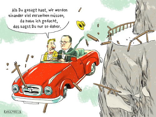 Cartoon: Spahn am Steuer. (medium) by Thomas Kuhlenbeck tagged jens,spahn,gesundheitsminister,corona,virus,maßnahme,viel,verzeihen,müssen,verzeihung,fahrt,auto,absturz,strasse,fehler,fahrfehler,sturz,unfall,prognose,scheitern,versagen,strategie,jens,spahn,gesundheitsminister,corona,virus,maßnahme,viel,verzeihen,müssen,verzeihung,fahrt,auto,absturz,strasse,fehler,fahrfehler,sturz,unfall,prognose,scheitern,versagen,strategie