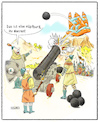 Cartoon: Hüpfburg (small) by Thomas Kuhlenbeck tagged ritter,angriff,kanone,belagerung,mittelalter,kanonenkugel,hüpfburg,burg,krieg