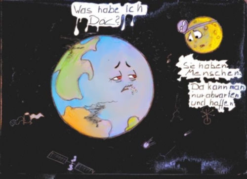 Cartoon: kranke welt (medium) by benni p-aus-e tagged erde,terra