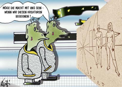 Cartoon: Die Macht sein mit uns... (medium) by Lutz-i tagged kreaturen