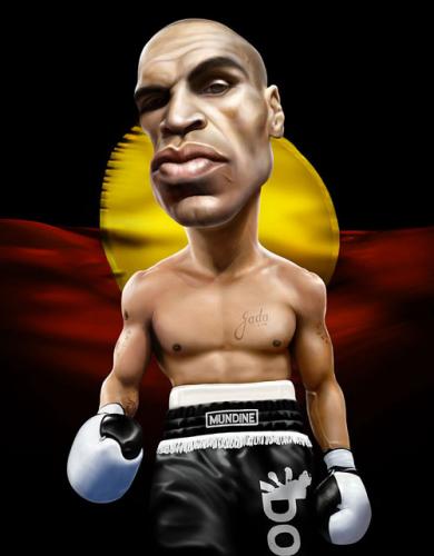 Cartoon: The Black Superman (medium) by JKang tagged sport,boxing,mundine,caricature