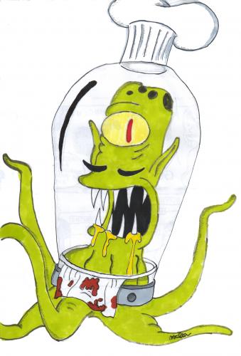 Cartoon: Kodos (medium) by pecurone tagged simpsons