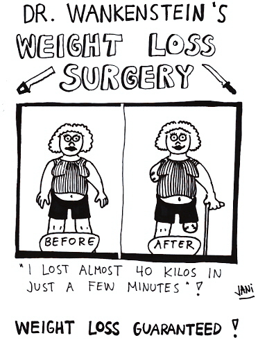 Cartoon: Weight loss surgery (medium) by Jani The Rock tagged weight,surgery,diet,fat,amputation