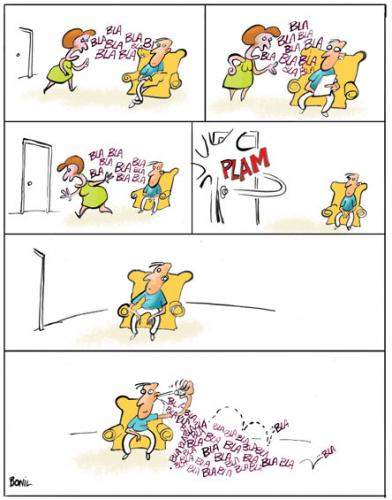 Cartoon: BLA BLA BLA... (medium) by BONIL tagged wifes,men,marriage,women,love,bonil,bla