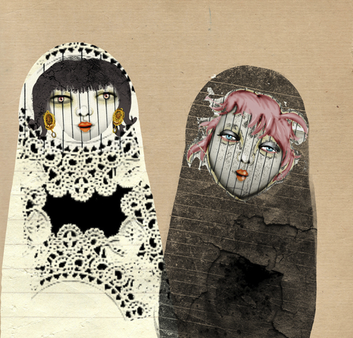 Cartoon: matrioshka (medium) by annatarah tagged two,matrioshka