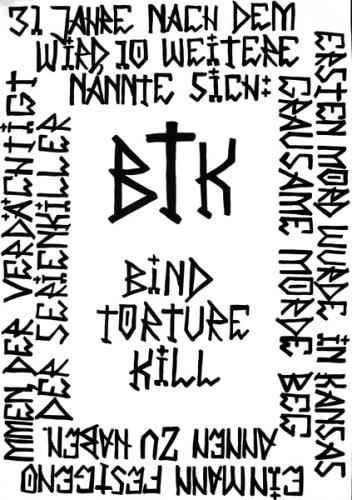 Cartoon: BTK - bind torture kill (medium) by alesza tagged btk,bind,torture,kill