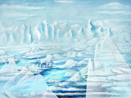 Cartoon: Einsam (medium) by alesza tagged digital,digitalart,digitalpainting,bear,ice,cold,white,blue,environment,freedom,landscape,nature,painting,procreate,ipadartigital,art,illustration,conceptart,von,anderer,herkunft