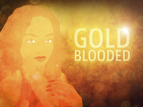 Cartoon: GOLDBLOODED (medium) by alesza tagged goldblooded,unikatdesign,illustration,digital,art,painting,photoshop,portrait,gold,yellow,orange