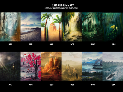 Cartoon: My Art Summary 2017 (medium) by alesza tagged art,summary,2017,digital,painting,illustration,drawing,ipad,procreate,best,of