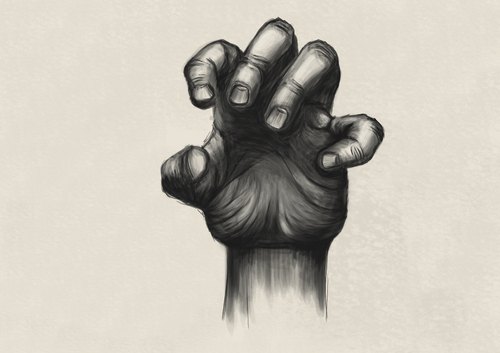 Cartoon: Study (medium) by alesza tagged study,hand,hands,digital,art,work,painting,drawing,black