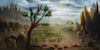 Cartoon: Landscape April 2017 (small) by alesza tagged digital,art,painting,illustration,drawing,landscape,ipadart,conceptual,tree,environment,mountains