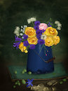 Cartoon: Stilleben (small) by alesza tagged stillleben,stilleben,stilllife,flowers,petals,roses