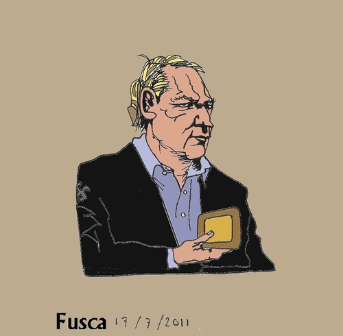 Cartoon: Assange the antiamerican Murdoch (medium) by Fusca tagged crime,murdoch,assange,spy