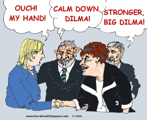 Cartoon: Hillary Lula Rousseff Amorim (medium) by Fusca tagged ideology,hegemony,power,conflicts,international,politics