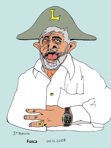 Cartoon: Lula Bonaparte (medium) by Fusca tagged emperor,party,hegemonic,dictator