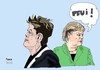 Cartoon: Rousseff and Merkel (small) by Fusca tagged corruption,brazil,bolivarian,republic,populist,dictatorship