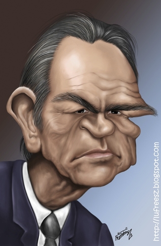 Cartoon: Tommy Lee Jones caricature (medium) by lufreesz tagged lee,tommy,jones,caricature,mib