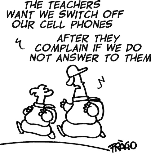 Cartoon: cell phone at school (medium) by fragocomics tagged school,education,educational,school,education,educational