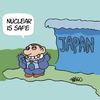 Cartoon: Tsunami on Italiy nuclear debate (small) by fragocomics tagged tsunami,japan,nuclear,debate,disaster,fallout,day,after,berlusconi,italy,prime,minister,international,politics