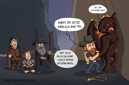 Cartoon: chuck norris und balrog (medium) by ChristianP tagged chuck,norris,und,balrog