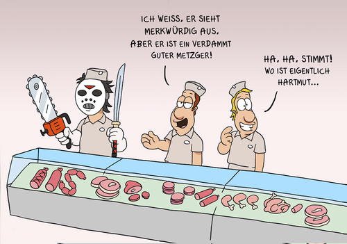 Cartoon: Dubiose Metzgerei (medium) by ChristianP tagged dubiose,metzgerei