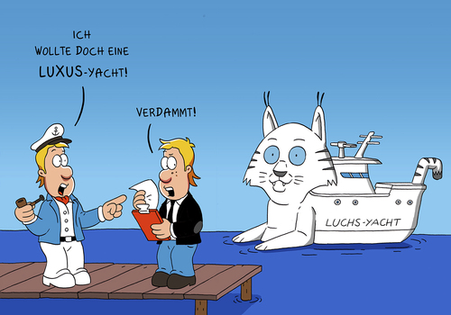 Cartoon: Luchsyacht (medium) by ChristianP tagged yacht,luchs